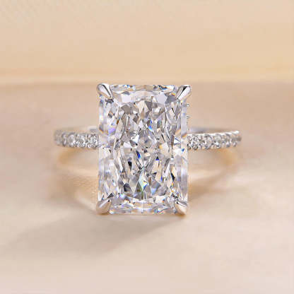 7Ct Classic Big Radiant Cut  Engagement Ring for Women-Sterling Silver-lornajewelry
