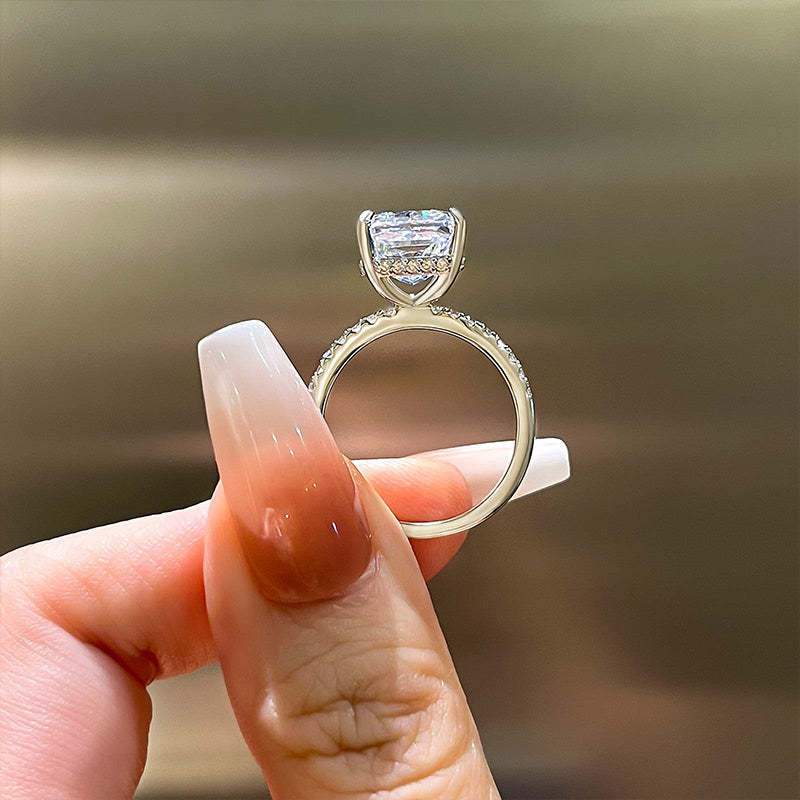 7Ct Classic Big Radiant Cut  Engagement Ring for Women-Sterling Silver-lornajewelry