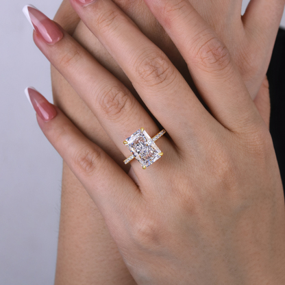 7Ct Classic Big Radiant Cut  Engagement Ring for Women-Sterling Silver-lornajewelry