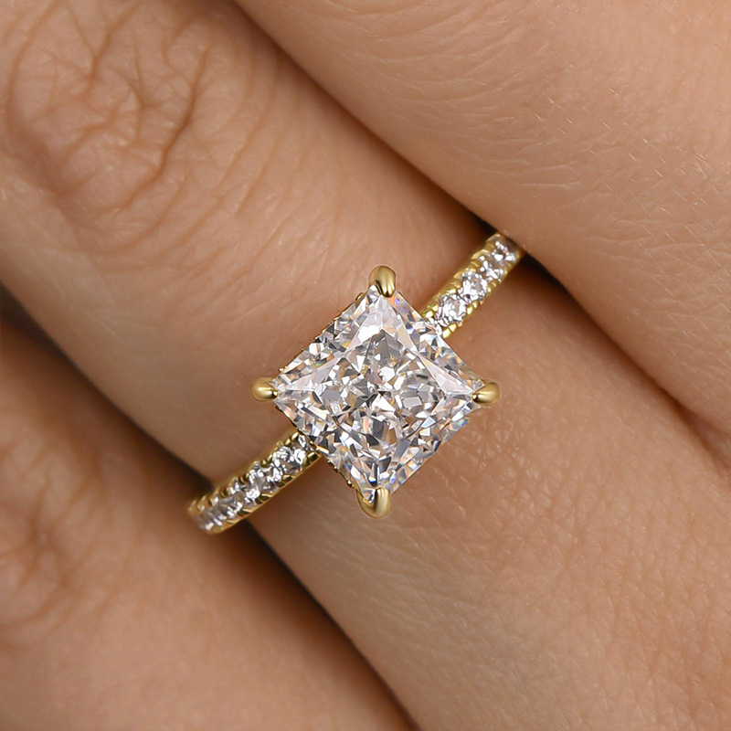 2Ct Sparkle Princess Cut Engagement Ring For Women In Sterling Silver-Sterling Silver-lornajewelry