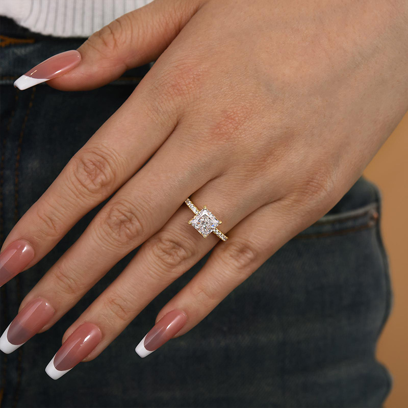 2Ct Sparkle Princess Cut Engagement Ring For Women In Sterling Silver-Sterling Silver-lornajewelry