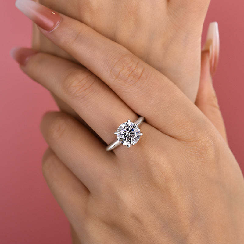 2.8Ct Bright Round Cut Engagement Ring-Sterling Silver-lornajewelry