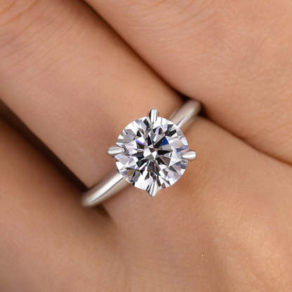 2.8Ct Bright Round Cut Engagement Ring-Sterling Silver-lornajewelry