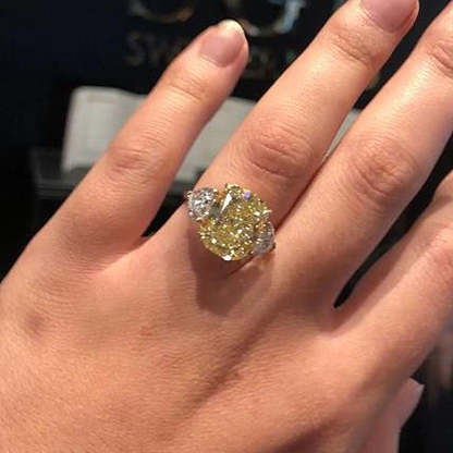 6.5Ct Elegant Cushion Cut Three Stone Yellow Sapphire Engagement Ring In Sterling Silver-Sterling Silver-lornajewelry