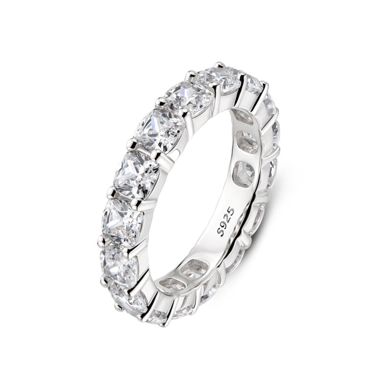 Eternity Stylish Sterling Silver Wedding Band Ring-Sterling Silver-lornajewelry