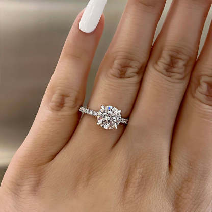 2Ct Classic Round Cut Engagement Ring for Her 4 prong In Sterling Silver-Sterling Silver-lornajewelry
