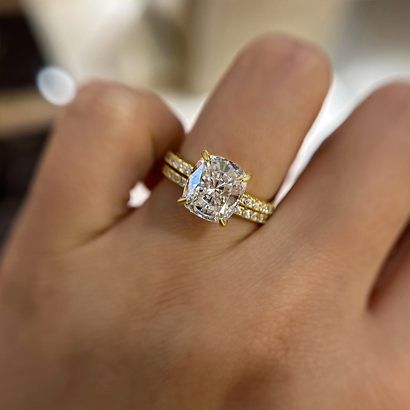 Stunning 3.0 Carat Cushion Cut Wedding Set-Sterling Silver-lornajewelry