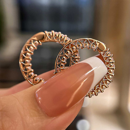 Women's Classic Round Cut Hoop Earrings In Sterling Silver-Sterling Silver-lornajewelry