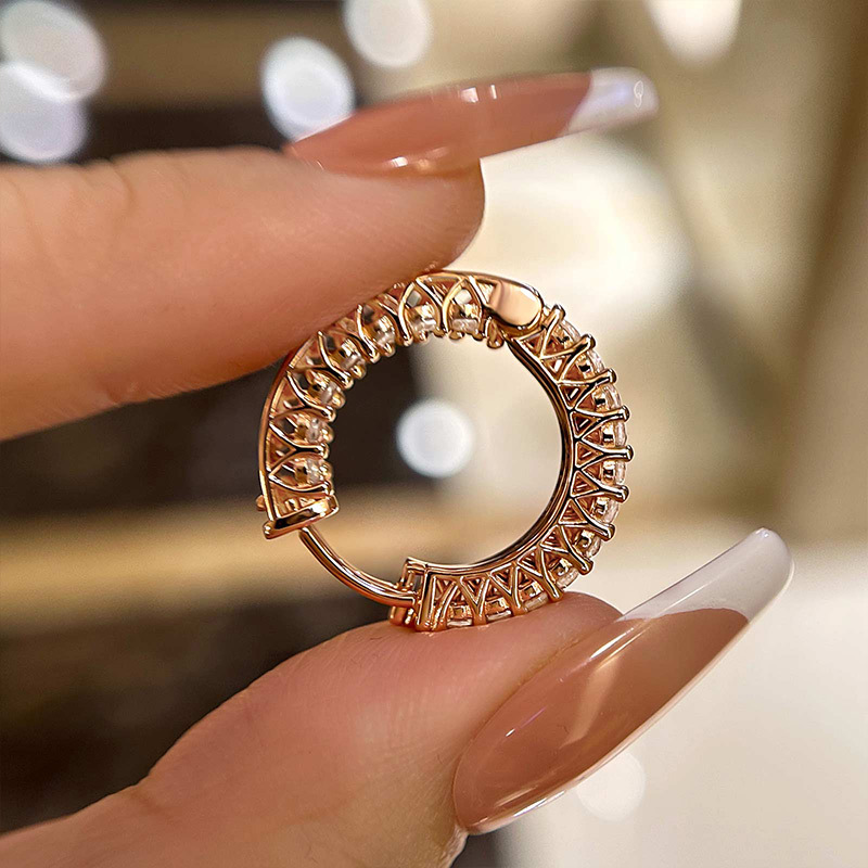 Women's Classic Round Cut Hoop Earrings In Sterling Silver-Sterling Silver-lornajewelry