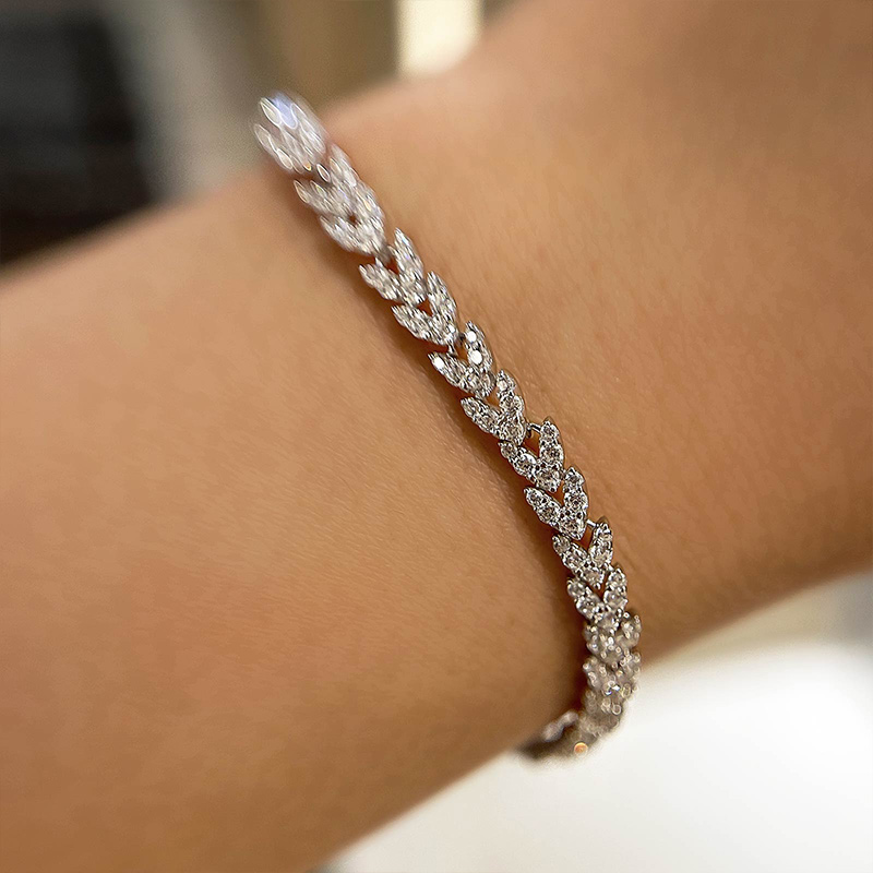 Fashion Wheat Ear Design Bracelet For Women In Sterling Silver-Sterling Silver-lornajewelry