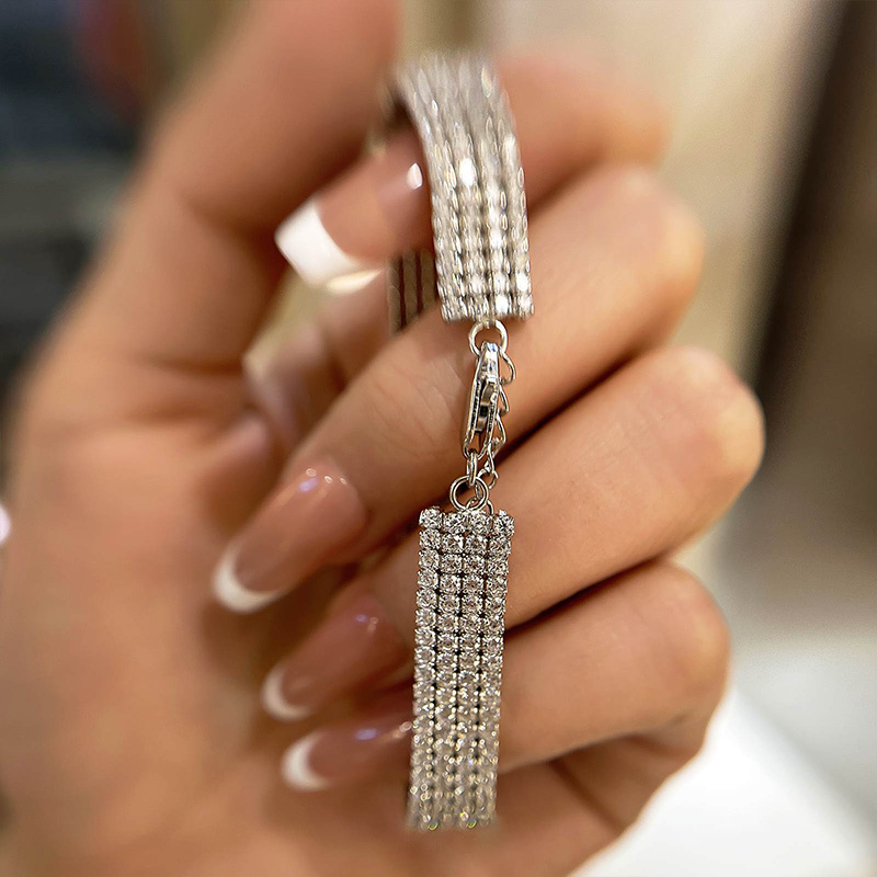 Luxury Four Rows Roud Cut Bracelet For Women In Sterling Silver-Sterling Silver-lornajewelry