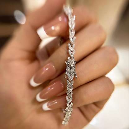 Fashion Wheat Ear Design Bracelet For Women In Sterling Silver-Sterling Silver-lornajewelry