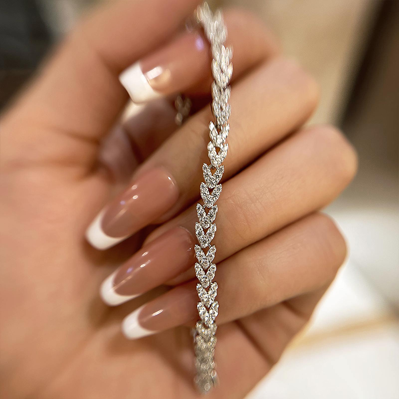 Fashion Wheat Ear Design Bracelet For Women In Sterling Silver-Sterling Silver-lornajewelry