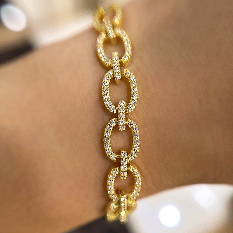 Fashion Design Round Cut Bracelet For Women In Sterling Silver-Sterling Silver-lornajewelry