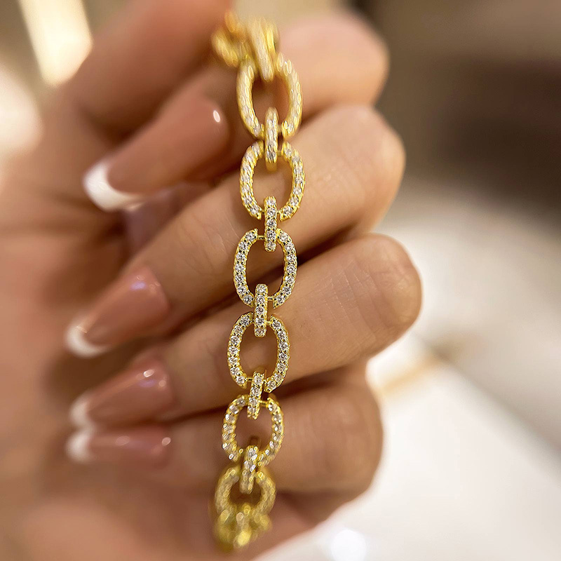 Fashion Design Round Cut Bracelet For Women In Sterling Silver-Sterling Silver-lornajewelry