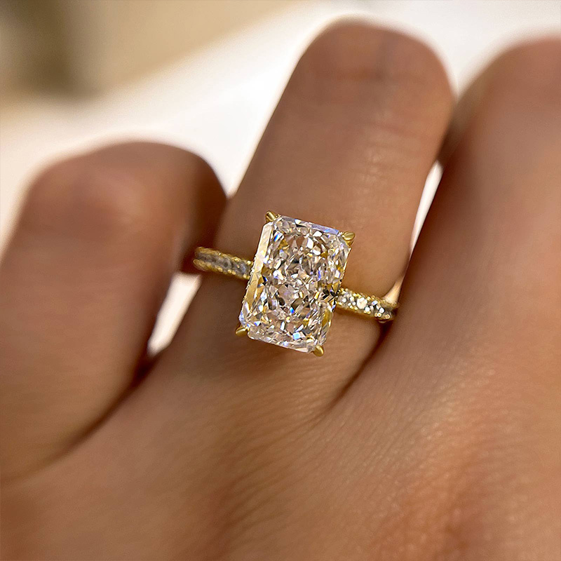 3.5Ct Elegant Radiant Cut Engagement Ring For Women In Sterling Silver-Sterling Silver-lornajewelry