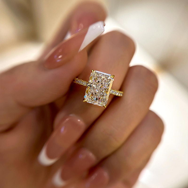 3.5Ct Elegant Radiant Cut Engagement Ring For Women In Sterling Silver-Sterling Silver-lornajewelry