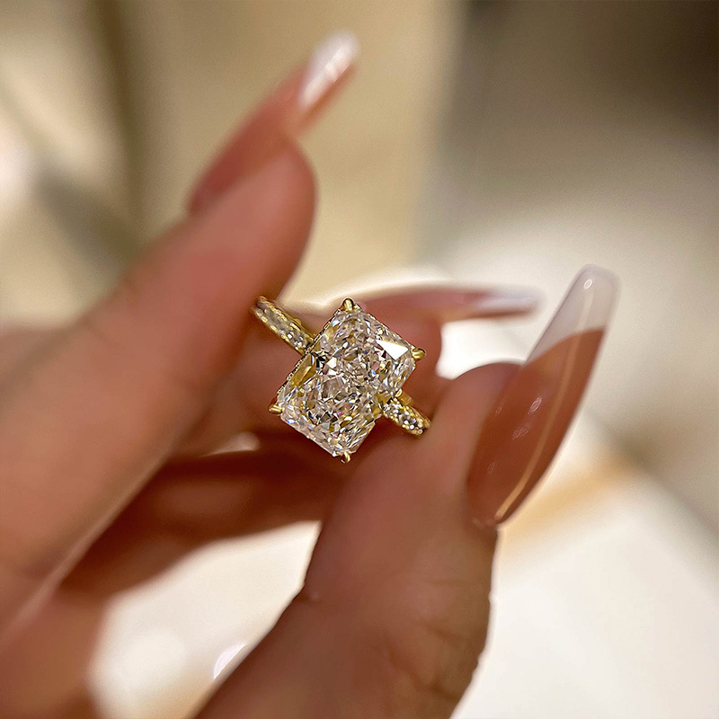 3.5Ct Elegant Radiant Cut Engagement Ring For Women In Sterling Silver-Sterling Silver-lornajewelry