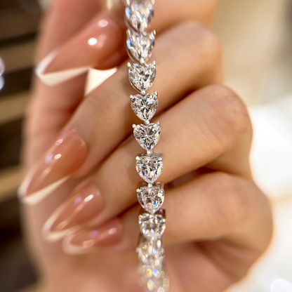 Stunning Heart Cut Bracelet for Women In Sterling Silver-Sterling Silver-lornajewelry