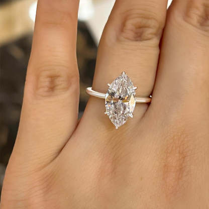 3.5Ct Fashion Marquise Cut Women's Engagement Ring In Sterling Silver-Sterling Silver-lornajewelry