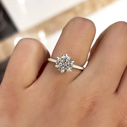 2Ct Classic Round Cut Solitaire Engagement Ring for Her-Sterling Silver-lornajewelry