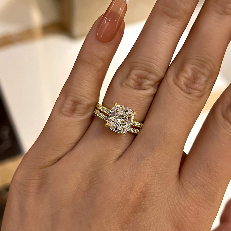 Stunning 3.0 Carat Cushion Cut Wedding Set-Sterling Silver-lornajewelry