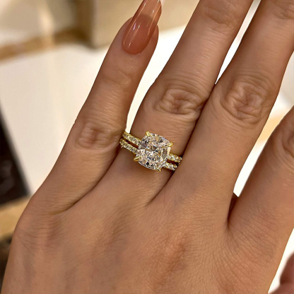 Stunning 3.0 Carat Cushion Cut Wedding Set-Sterling Silver-lornajewelry