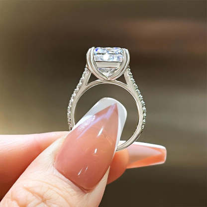 5Ct Stunning Cushion Cut Women's Engagement Ring In Sterling Silver-Sterling Silver-lornajewelry