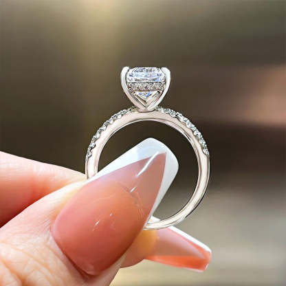 3.5Ct Elegant Radiant Cut Engagement Ring For Women In Sterling Silver-Sterling Silver-lornajewelry