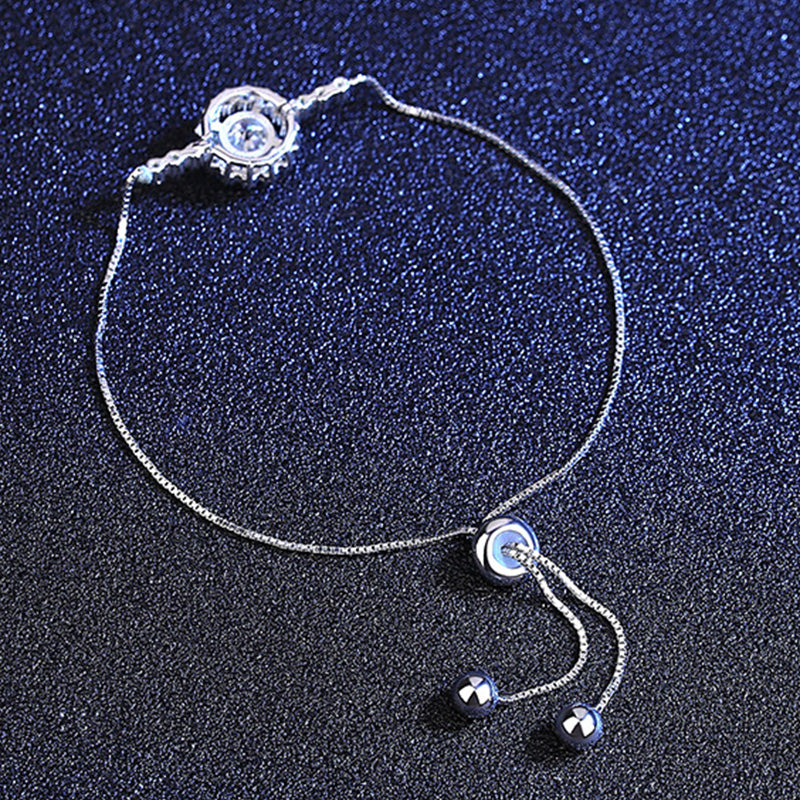 Moissanite Snowflake Design Bracelet-Sterling Silver-lornajewelry