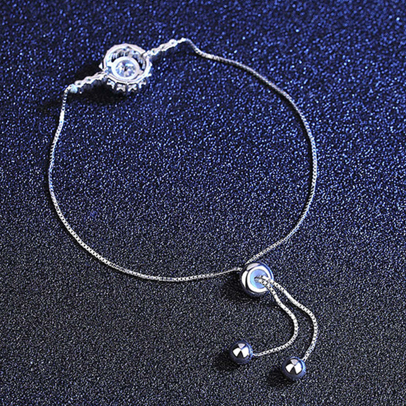 Moissanite Snowflake Design Bracelet-Sterling Silver-lornajewelry