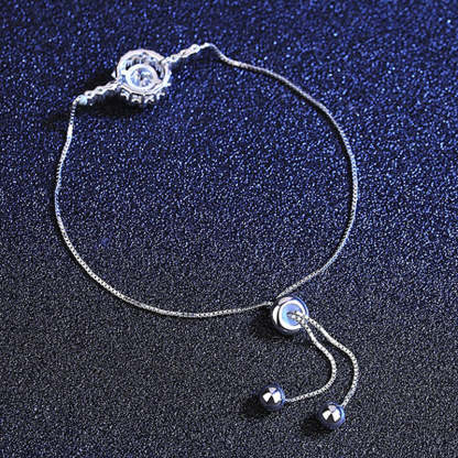 Moissanite Snowflake Design Bracelet-Sterling Silver-lornajewelry