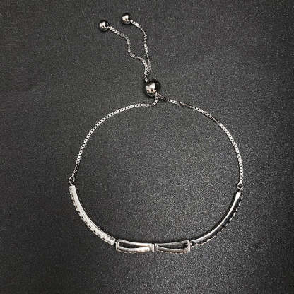 Elegant Bow Design Bracelet For Women In Sterling Silver-Sterling Silver-lornajewelry