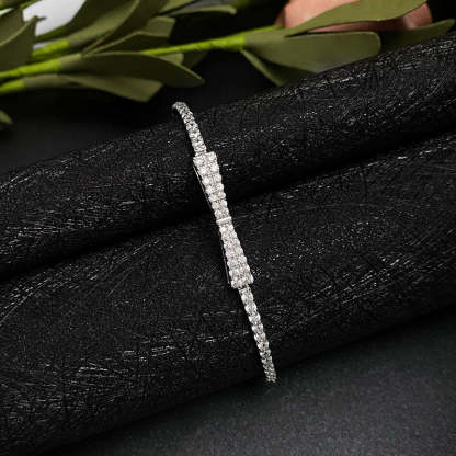 Elegant Bow Design Bracelet For Women In Sterling Silver-Sterling Silver-lornajewelry