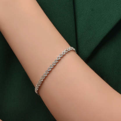 Fashion Wheat Ear Design Bracelet For Women In Sterling Silver-Sterling Silver-lornajewelry