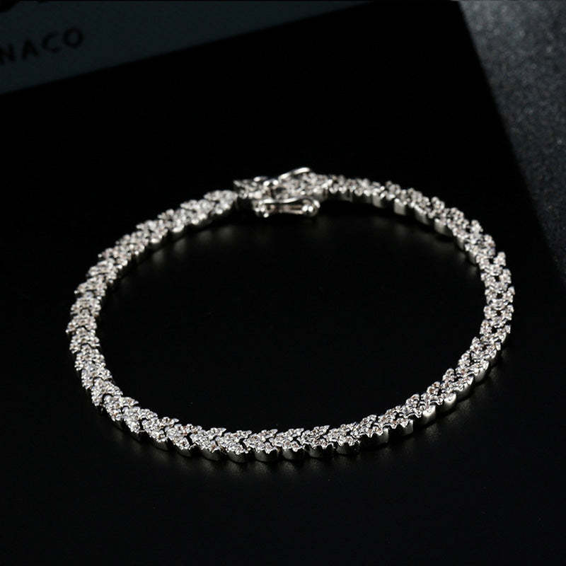 Fashion Wheat Ear Design Bracelet For Women In Sterling Silver-Sterling Silver-lornajewelry