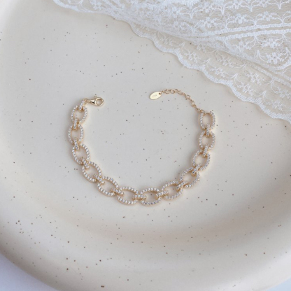 Fashion Design Round Cut Bracelet For Women In Sterling Silver-Sterling Silver-lornajewelry