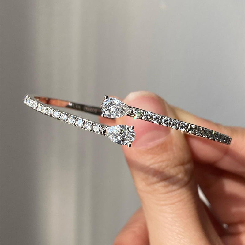 Special Pear Cut Bracelet For Women-Sterling Silver-lornajewelry