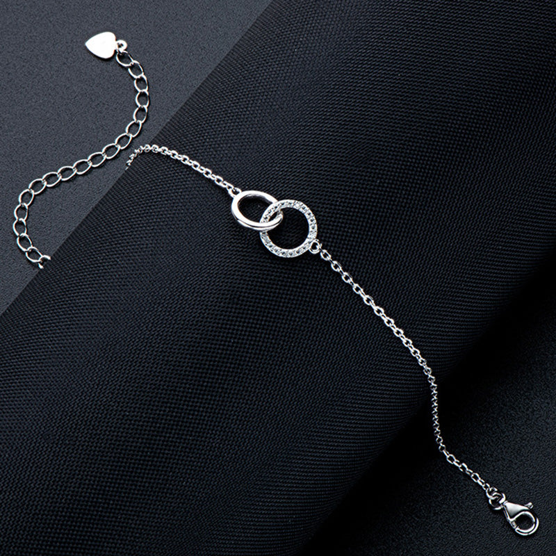 Moissanite Möbiusband Bracelet-Sterling Silver-lornajewelry