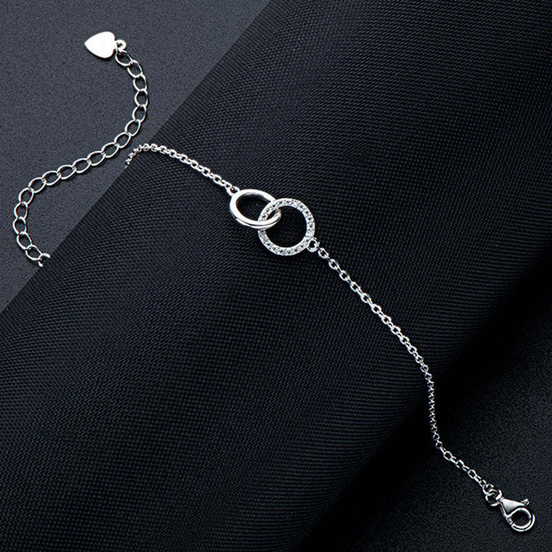 Moissanite Möbiusband Bracelet-Sterling Silver-lornajewelry