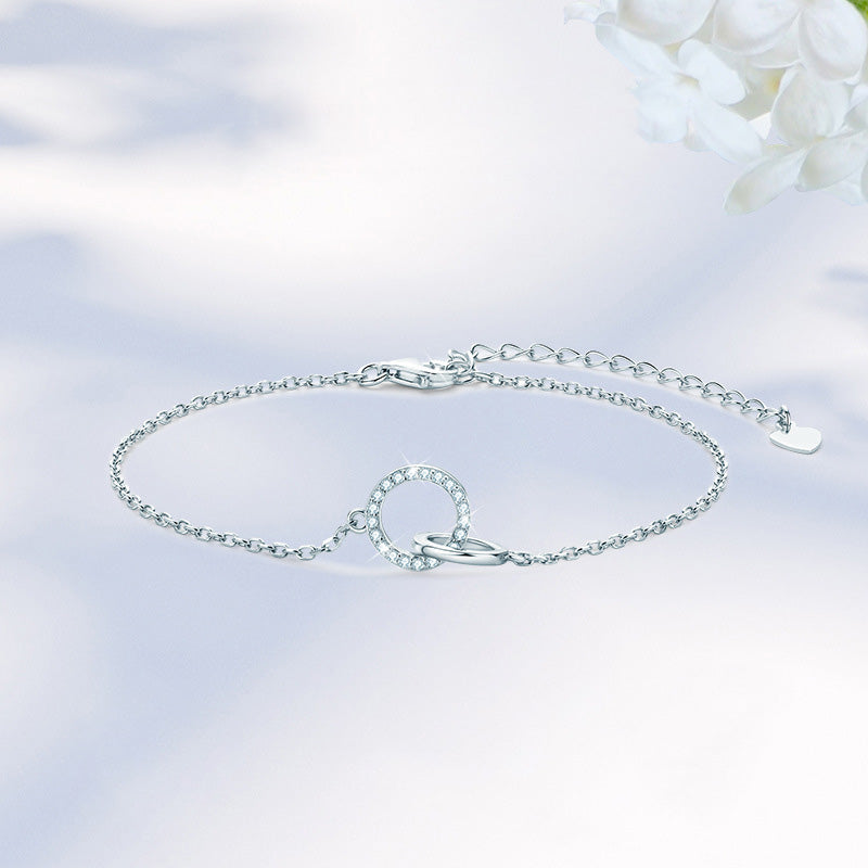 Moissanite Möbiusband Bracelet-Sterling Silver-lornajewelry