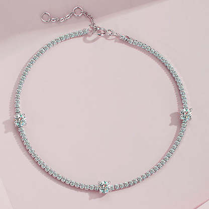 Moissanite Round Cut Bracelet-Sterling Silver-lornajewelry