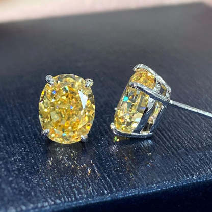 Stunning Classic Oval Cut  Stud Earrings In Sterling Silver-Sterling Silver-lornajewelry