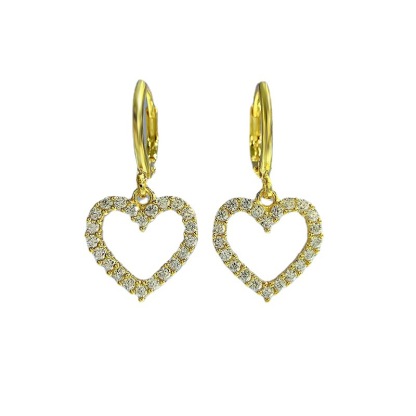 Lovely Heart Shaped Women's Stud Earrings In Sterling Silver-Sterling Silver-lornajewelry