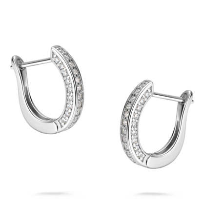 Moissanite Triple Row Hoop Channel Set Earrings In Sterling Silver-Sterling Silver-lornajewelry