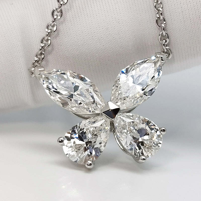 Butterfly Design Women's Pendant Necklace In Sterling Silver-Sterling Silver-lornajewelry