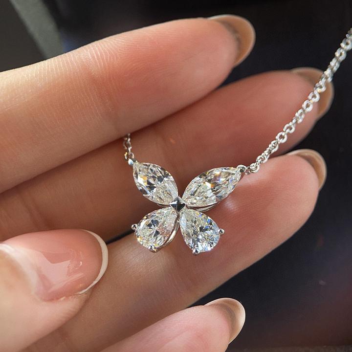 Butterfly Design Women's Pendant Necklace In Sterling Silver-Sterling Silver-lornajewelry