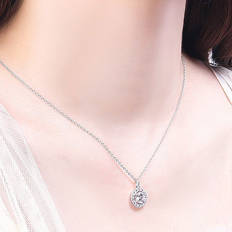 Classic Sterling Silver Birthstone Necklace for Mom-Sterling Silver-lornajewelry
