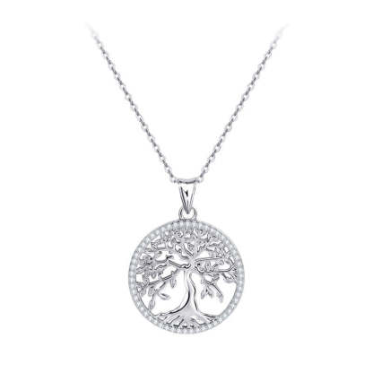Moissanite Creative Tree of Life Necklace-Sterling Silver-lornajewelry