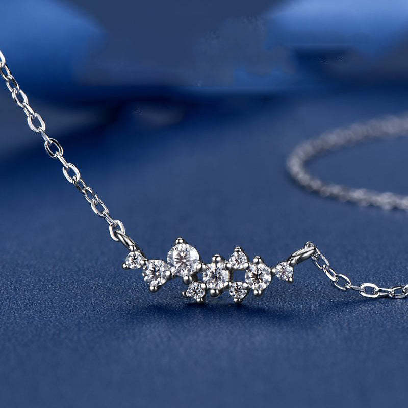 Lovely Gypsophila Moissanite Pendant Necklace-Sterling Silver-lornajewelry